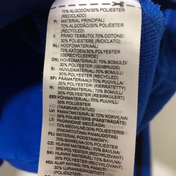 Adidas Oversized Crop sweater cinch waist Blue M - Picture 13 of 14